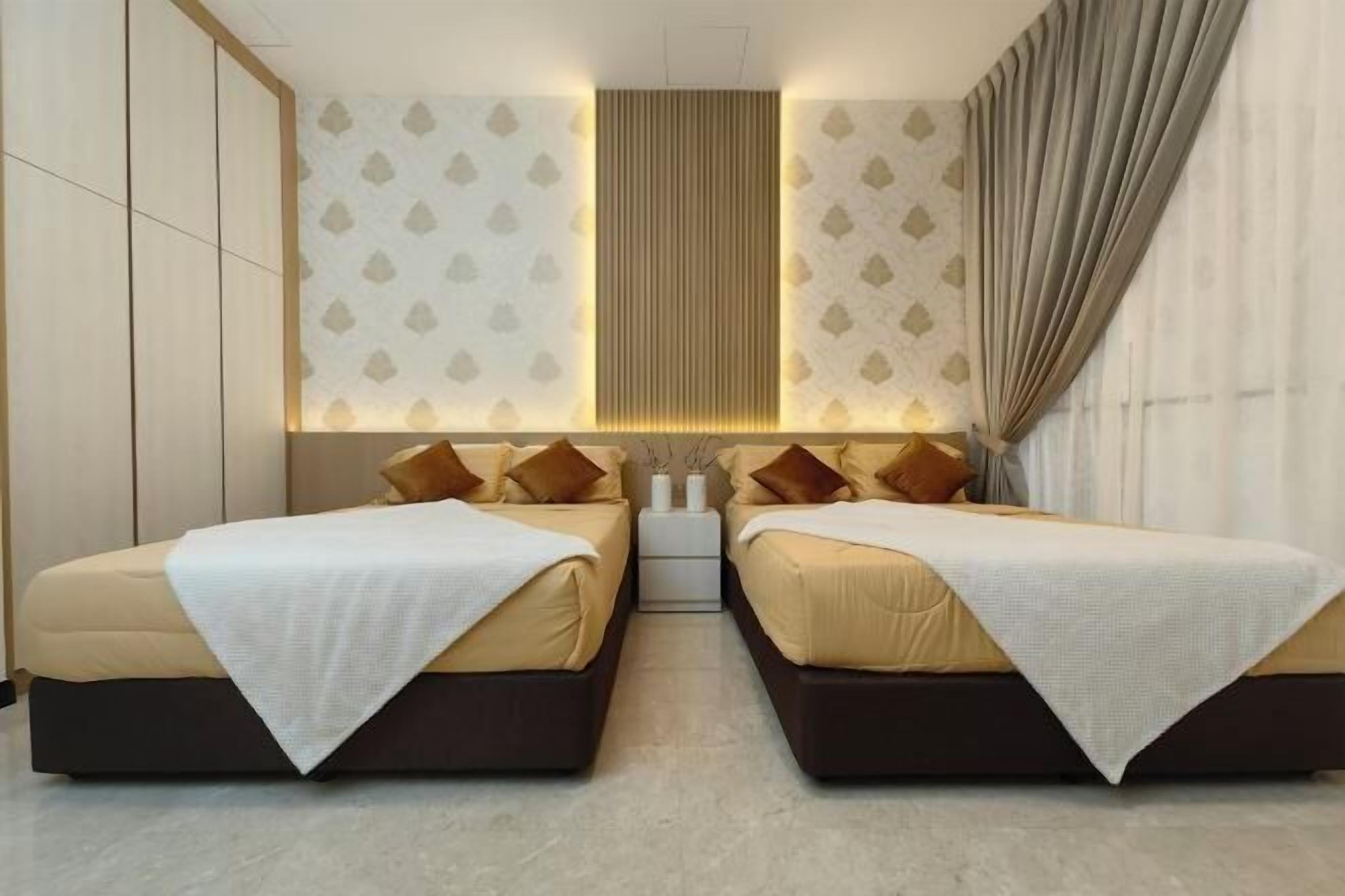 Individually decorated, individually furnished, desk, blackout curtains