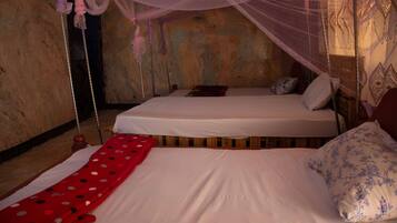 Premium bedding, desk, laptop workspace, free WiFi