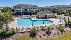 A heated pool - Relaxing Haven Retreat: 2 Bedroom Condo with Golf Course Views (North Myrtle Beach)