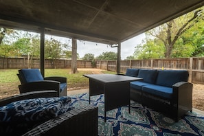 Terrace/patio - Stylish Group Retreat • Hot Tub • Game Room • Yard (Austin)