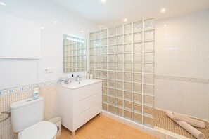 Douche, serviettes fournies