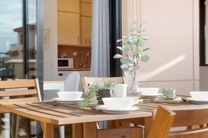 Dining - Holiday Home "La Casita De Majanicho" with Shared Pool, 2 Private Terraces & Wi-Fi (La Oliva)