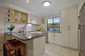 Fridge, microwave, oven, stovetop -  Exceptional modern three bedroom townhouse with water on both sides.  (Tin Can Bay)