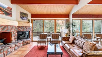 Televisión y chimenea