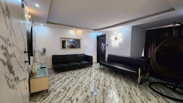 65-inch Smart TV with satellite channels, DVD player