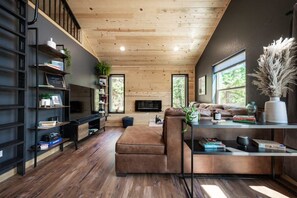 Télévision, cheminée, espaces bureaux