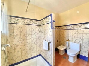 Bruser, hårtørrer, bidet, håndklæder