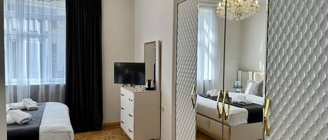 Premium bedding, memory foam beds, minibar, individually furnished