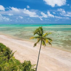 On the beach, white sand