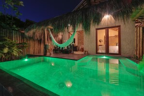 Exclusive-Bungalow | 1 Schlafzimmer, hochwertige Bettwaren, Pillowtop-Betten, Minibar