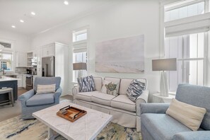 Een smart-tv en een stereo