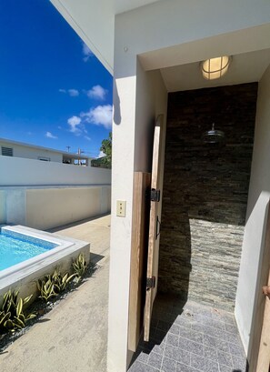 Terrace/patio -  Oceanfront Boho-Rustic Apartment Suite with pool, unique and amazing sunrises. (Patillas)