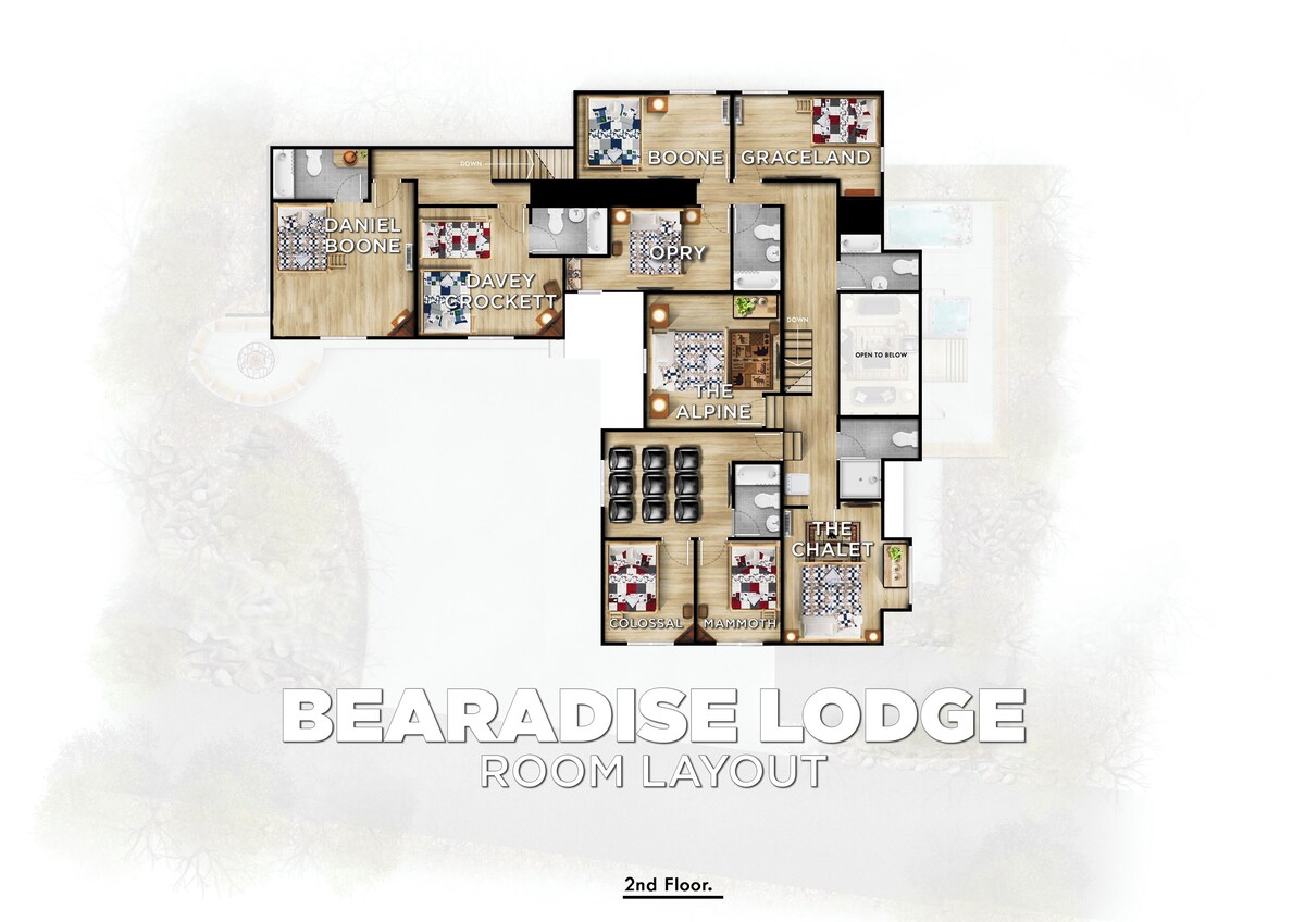 Photo 78 of So many bedrooms! Gatlinburg's best group cabin! Fire pit / hot tub / game room!