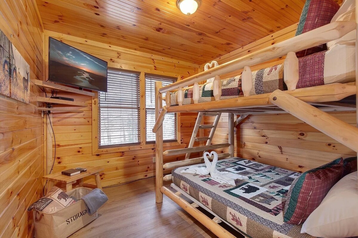 Photo 74 of So many bedrooms! Gatlinburg's best group cabin! Fire pit / hot tub / game room!