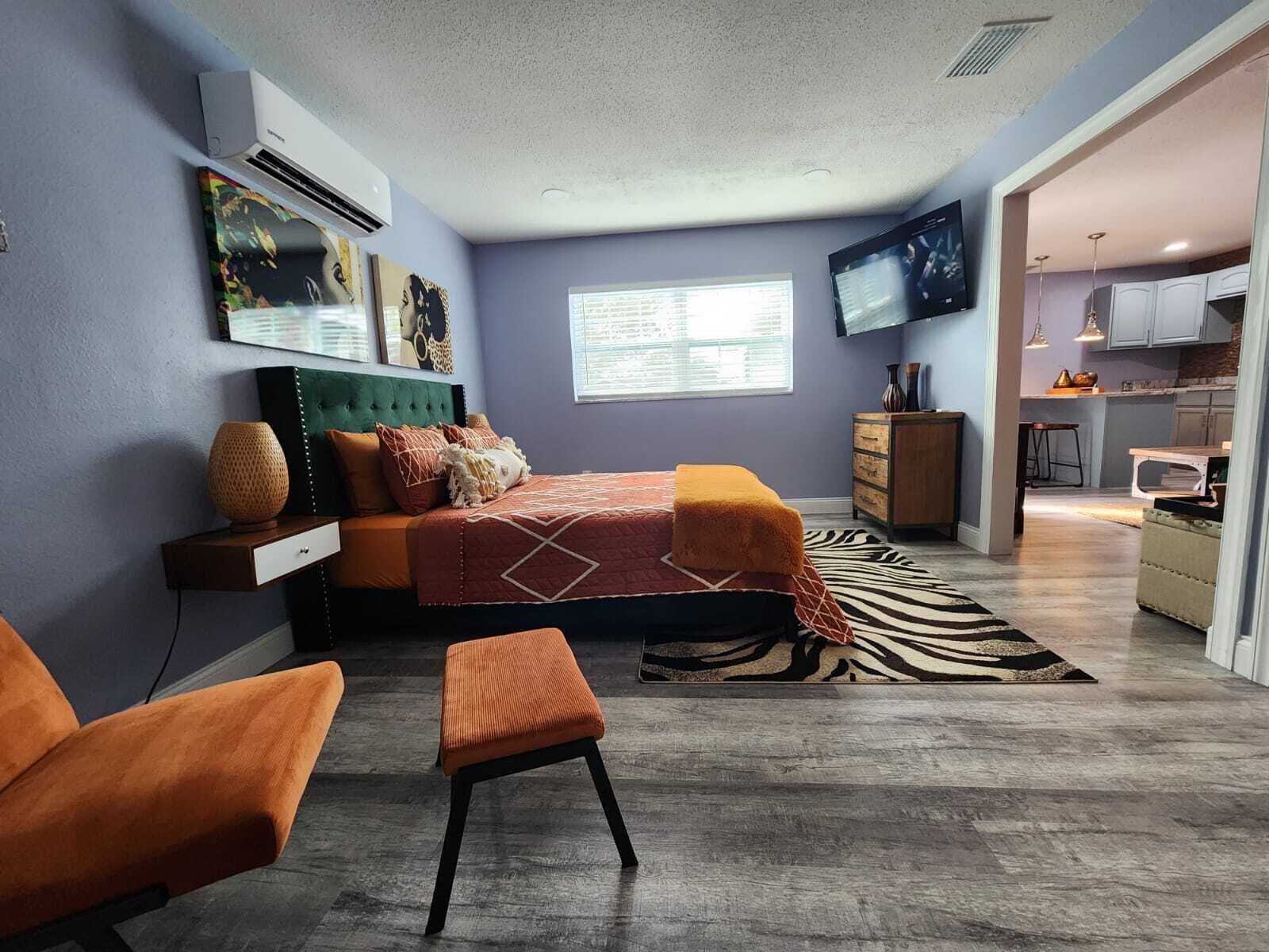 1 habitación, tabla de planchar con plancha, wifi y ropa de cama 