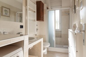Sèche-cheveux, serviettes fournies, savon, papier toilette
