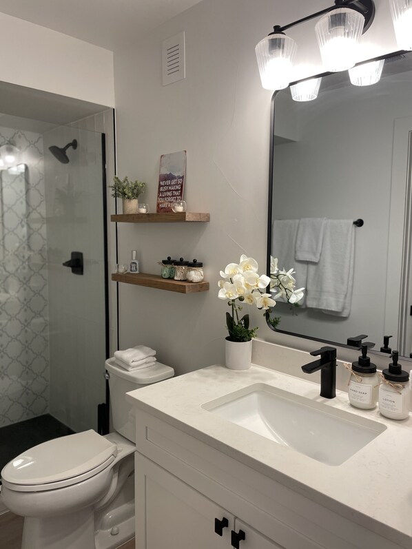 Hair dryer, towels, soap, shampoo - Cozy, private, mother-in-law suite blocks from the Stadium in charming Jeff Park (Denver)