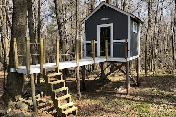 Outside outside view of professionally built treehouse