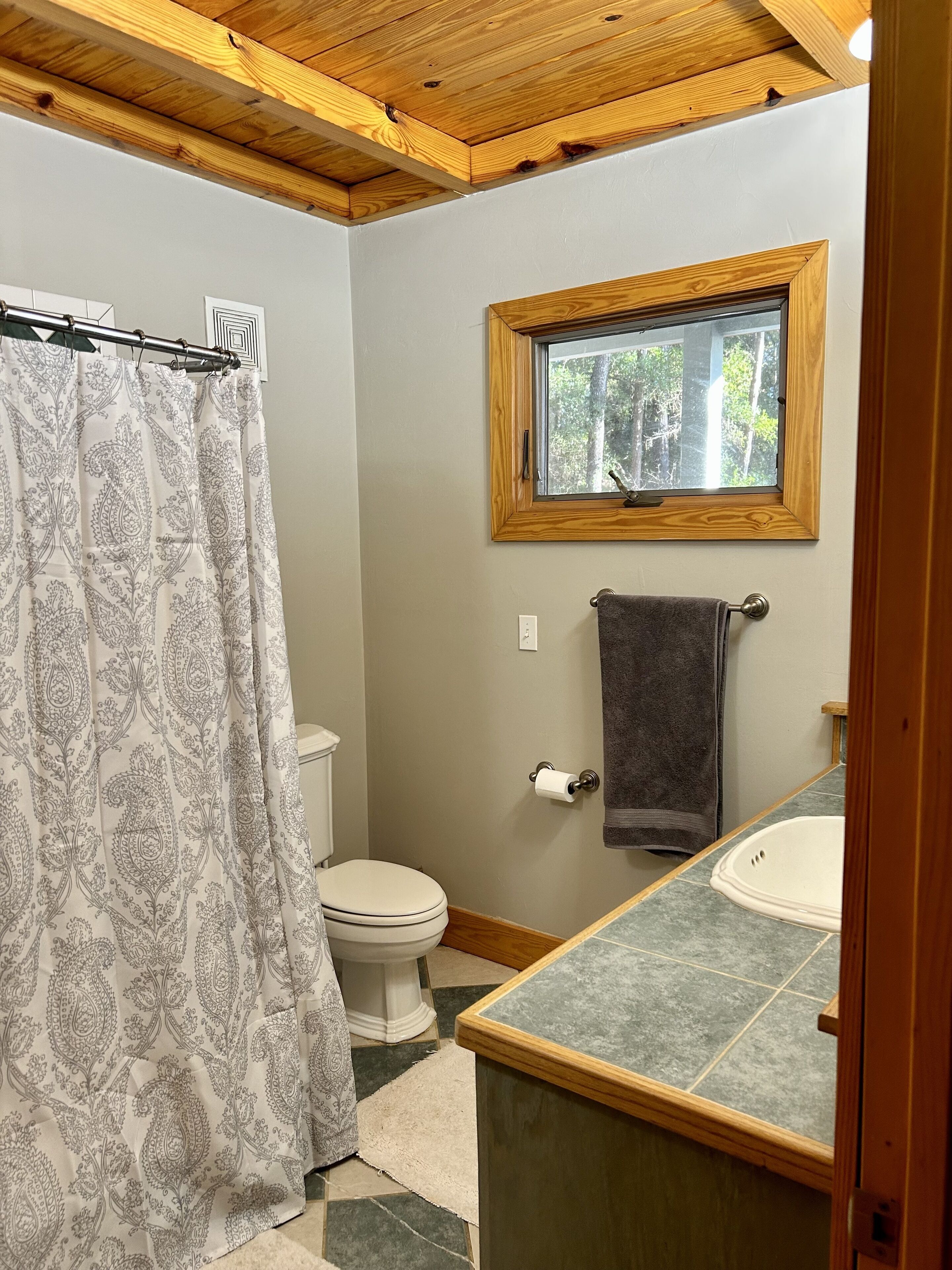 Towels, soap, shampoo, toilet paper
