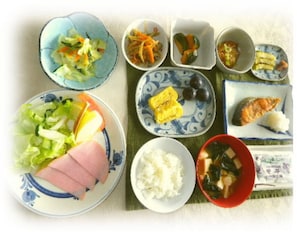 每日供應當地料理早餐 (每人 JPY1650)