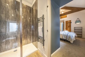The walk-in shower