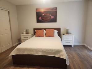 2 bedrooms, iron/ironing board, travel crib, WiFi