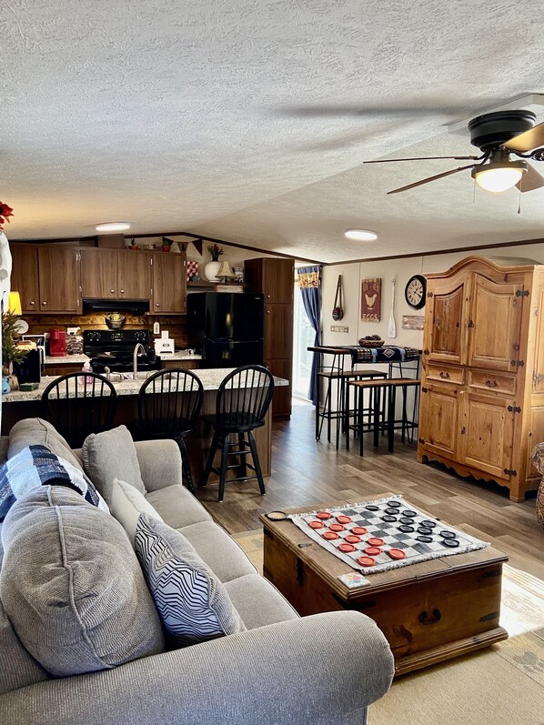 Smart TV, video games, DVD player, table football