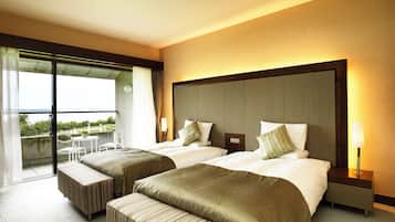 Desk, laptop workspace, blackout curtains, iron/ironing board