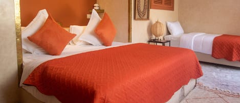 Deluxe Triple Room, Ensuite (Chambre Azur) | Frette Italian sheets, premium bedding, down comforters