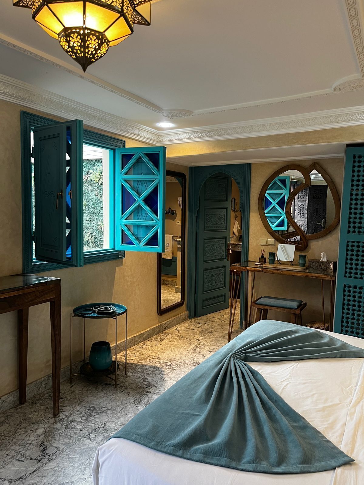 Deluxe Triple Room, Ensuite (Chambre Azur) | Frette Italian sheets, premium bedding, down comforters