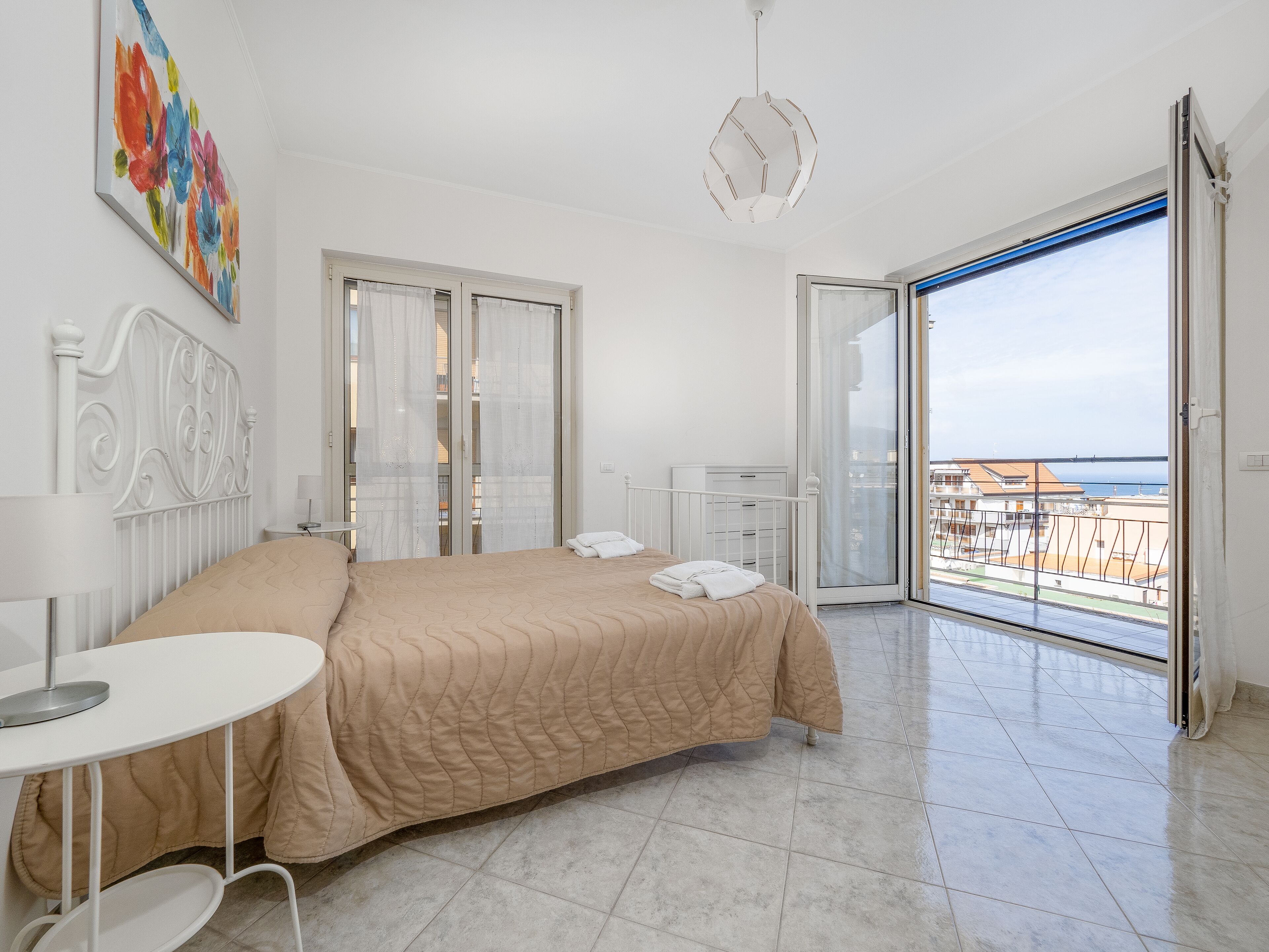 Apartment, Balcony, Sea View | Iron/ironing board, WiFi (free), bed sheets