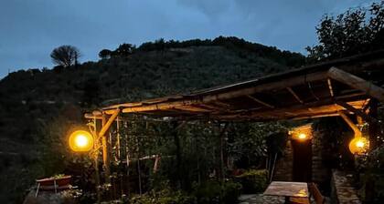 Ancient Tuscan style country house with a view of the Pisan Mountains