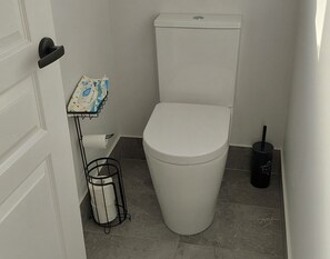 Shower, hair dryer, towels, soap - A private bedroom in a modern house (Maryborough)