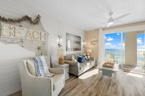 Apartment, Mehrere Betten, Balkon, Meerblick (Grand Panama 1-609) | Wohnbereich