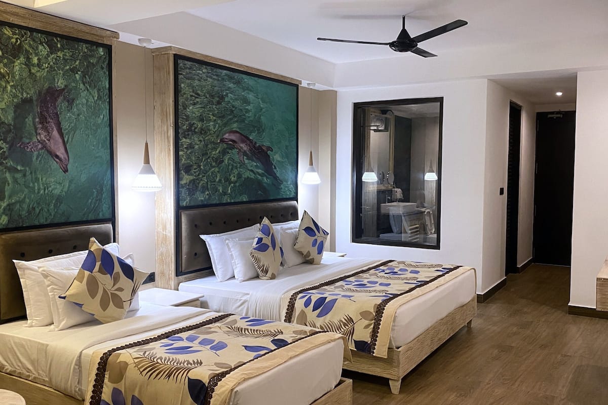 1 chambre, literie de qualité supérieure, couette en duvet d'oie