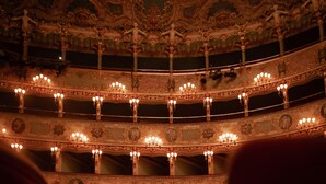 An ornate theater interior with tiered seating and chandeliers. - Hotel Palazzina Sardi (Venice)