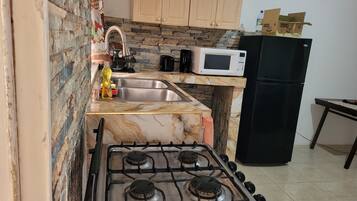 Fridge, oven, stovetop