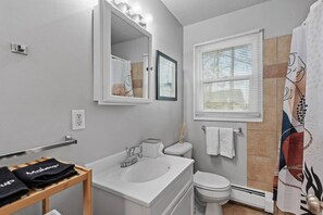 Hair dryer, towels