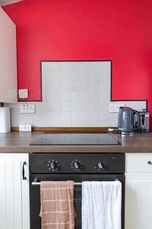 Fridge, microwave, oven, toaster