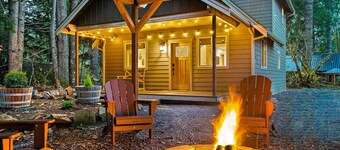 Relax by Rainier: Luxe King, Hot Tub, Wi-Fi, Covered Fire Pit, AC, 5 mi to Park