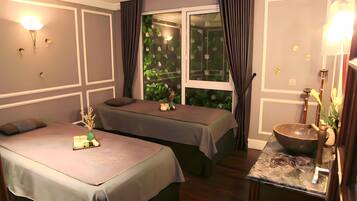 Sauna, hot tub, ruang uap, perawatan tubuh, dan mandi lumpur