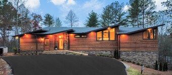 Higher Ground ~ Modern Cabin w/ Heated Indoor Pool ~ Hot Tub ~ Fire Pit