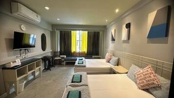 Comfort Quadruple Room, City View | Iron/ironing board, free WiFi