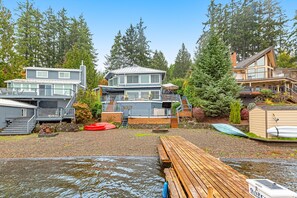 Exterior - Lakefront home with canoe, kayaks, large deck, beach access, fireplace, & W/D (Olympia)