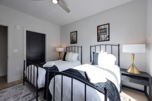 2 bedrooms, iron/ironing board, travel crib, free WiFi