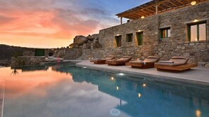 Villa, 5 Bedrooms, Balcony, Pool View | Pool | Outdoor pool - Kalo Livadi Superb Villa 15 min Walk to the Beach By Calypsosunsetvillas (Kithnos)