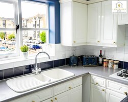 Apartment | Private kitchen | Fridge, microwave, stovetop, electric kettle