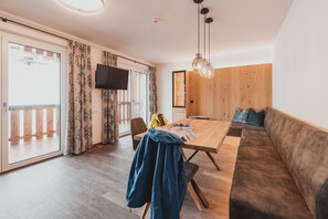 Apartment | Living area | Flat-screen TV, heated floors - Portis Appartements (Dienten am Hochkoenig)