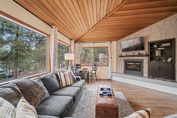 TV, caminetto, tavolo da calcetto