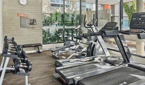 Apartment, 1 Bedroom, Accessible, Balcony | Fitness studio - The Base - New Studio Great Location, Shared Pool (Wichit)